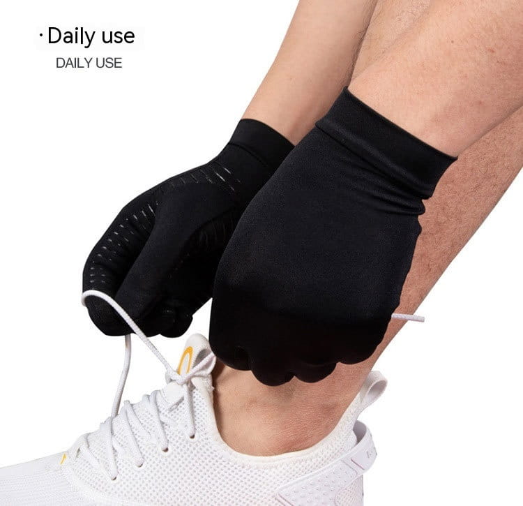 Black copper fiber touchscreen riding gloves with textured grip on the palms designed for daily use for women.