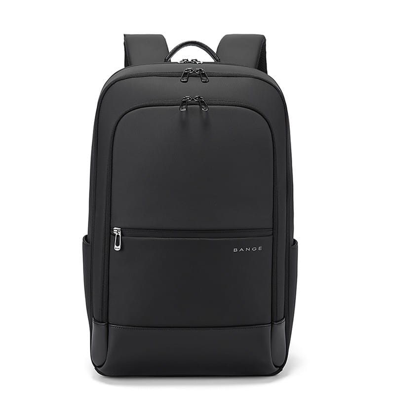 Schwarzer Bange-Laptop-Rucksack mit minimalistischem Design aus robustem Oxford-Gewebe, geeignet für ein Fassungsvermögen von 20–35 l.