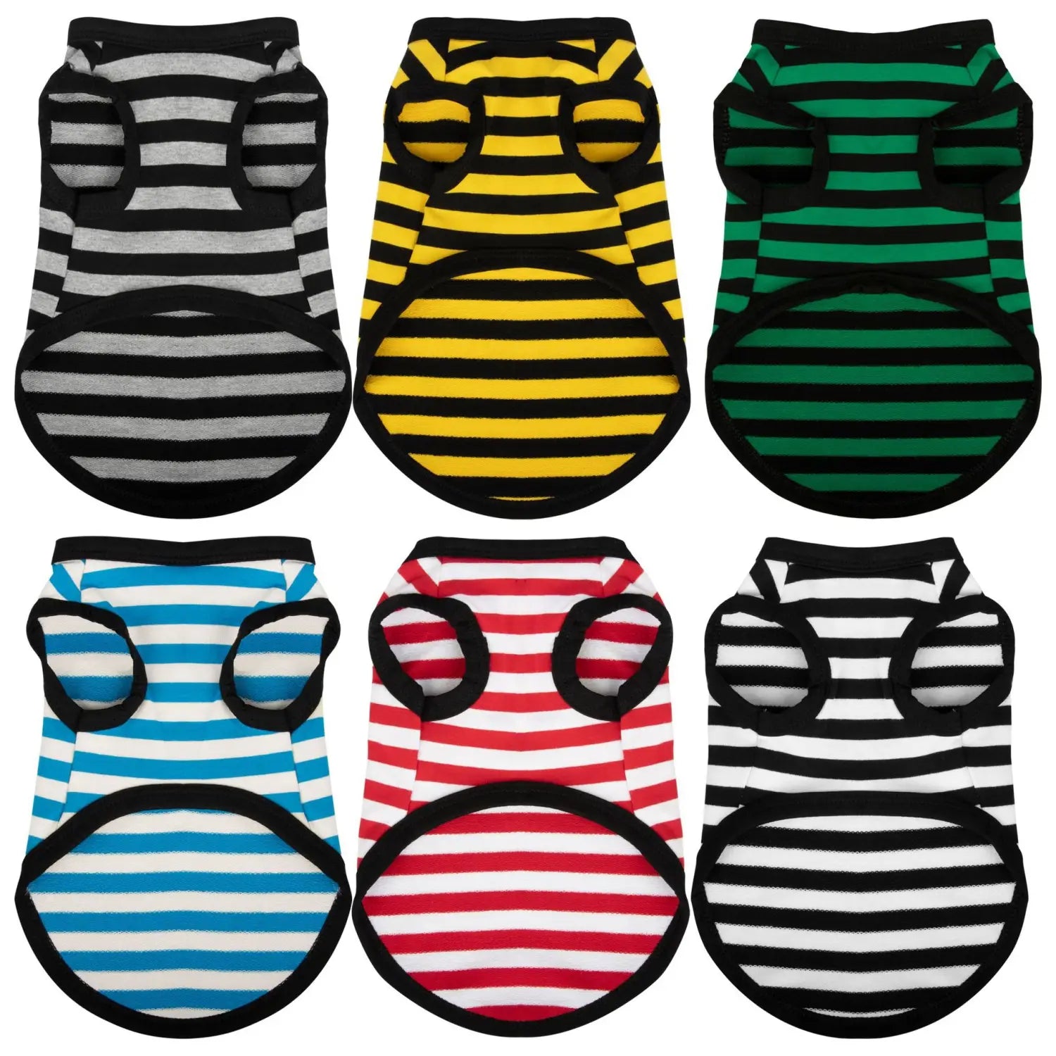 Chaleco para perros de algodón a rayas, ropa para mascotas de verano