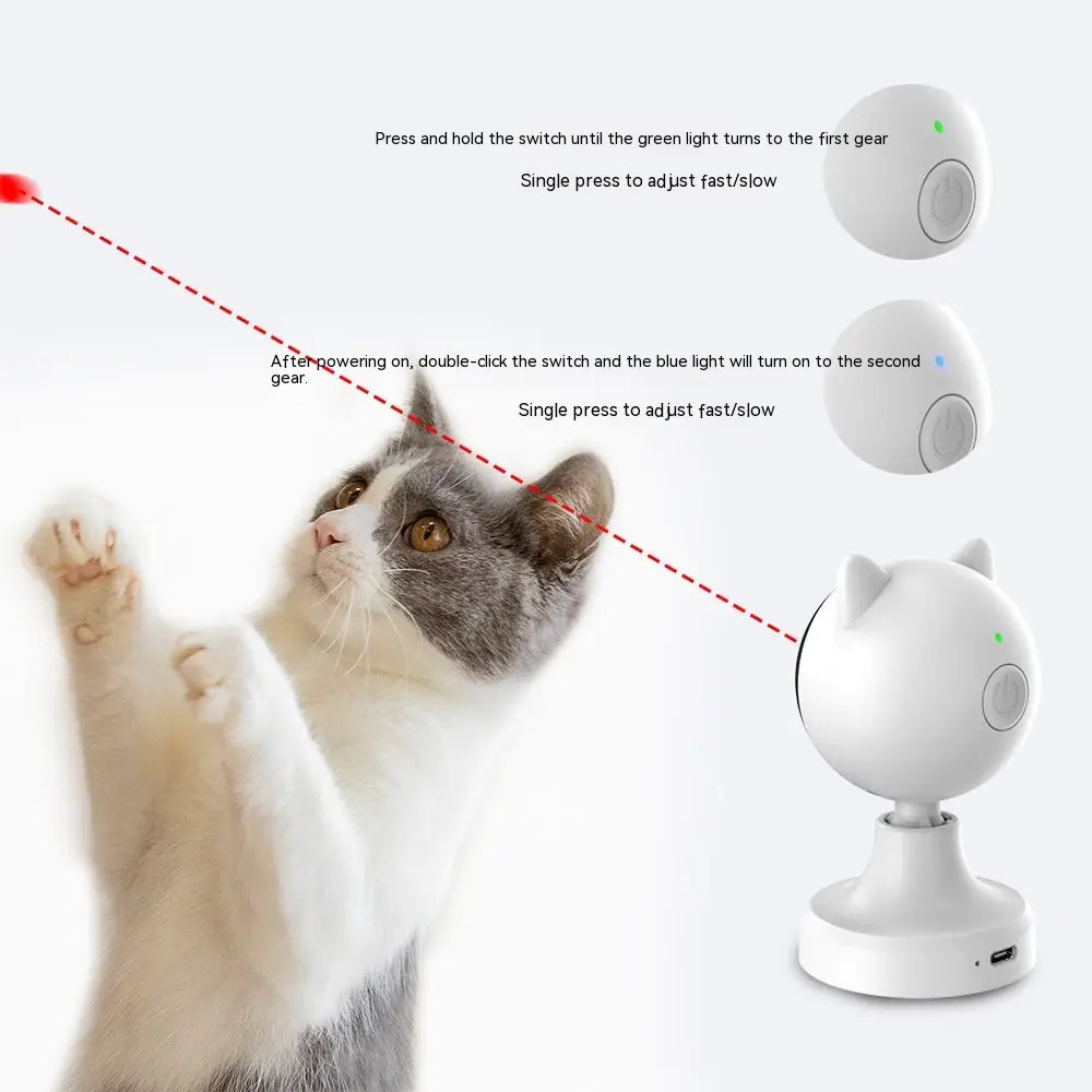 Smart Laser Cat Teaser Toy Usb Rechargeable Abs