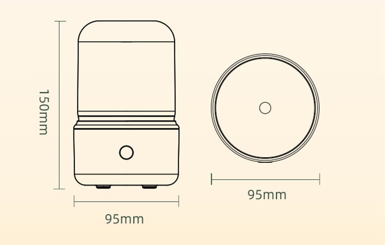 Compact minimalist white ceramic candlelight aroma diffuser usb mist humidifier 120ml with sleek cylindrical design and rounded base.