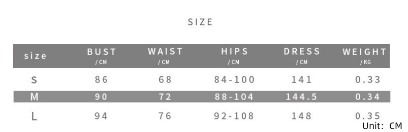 One shoulder mermaid backless train dress in a simple sleeveless design with size measurements for small medium and large.