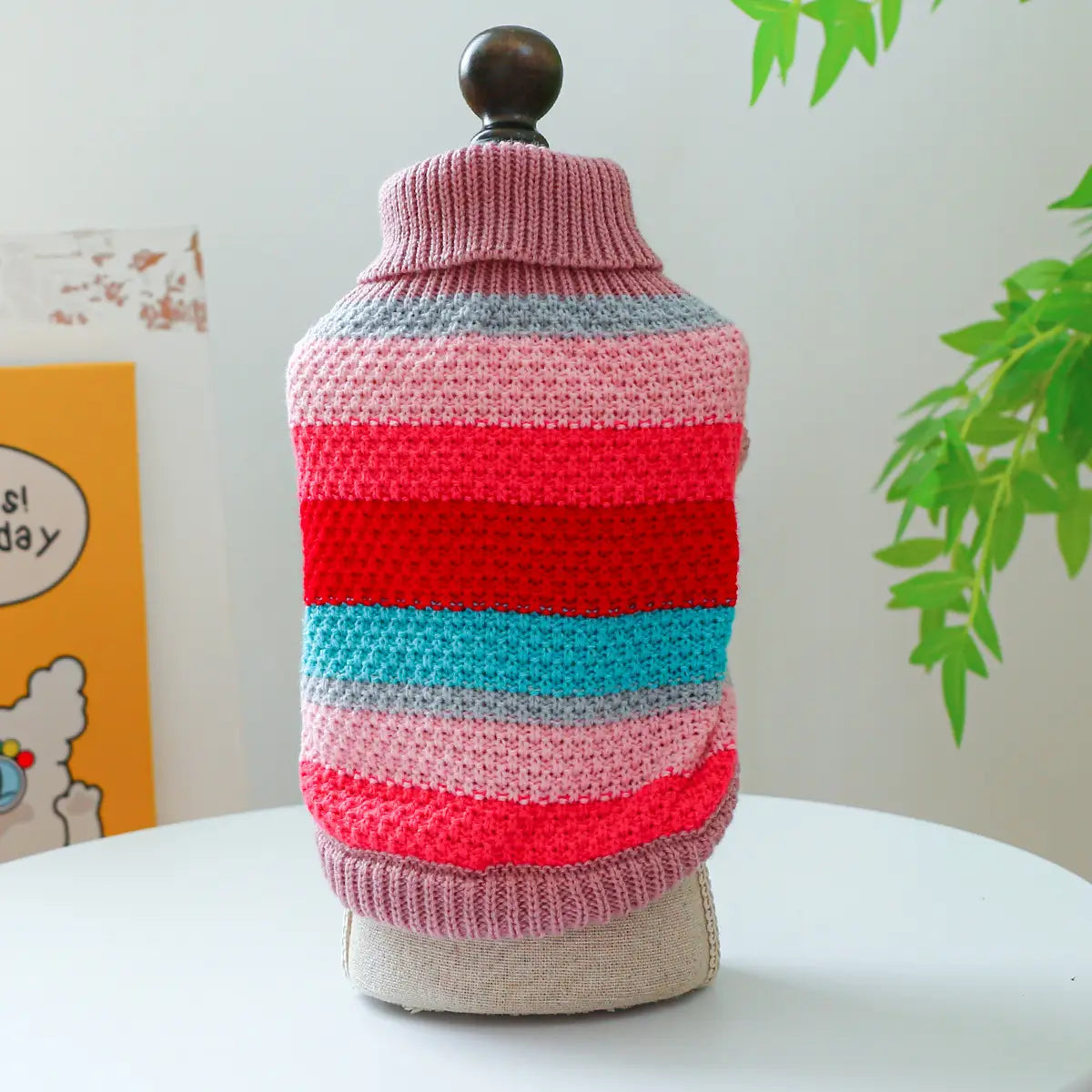 Pull pour animaux rayé et coloré pour petits chiens et chats