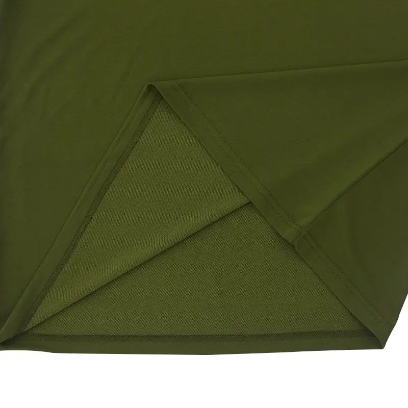 olive green men’s slim fit short sleeve henley and polo shirts fabric with subtle textured weave and neatly stitched seams