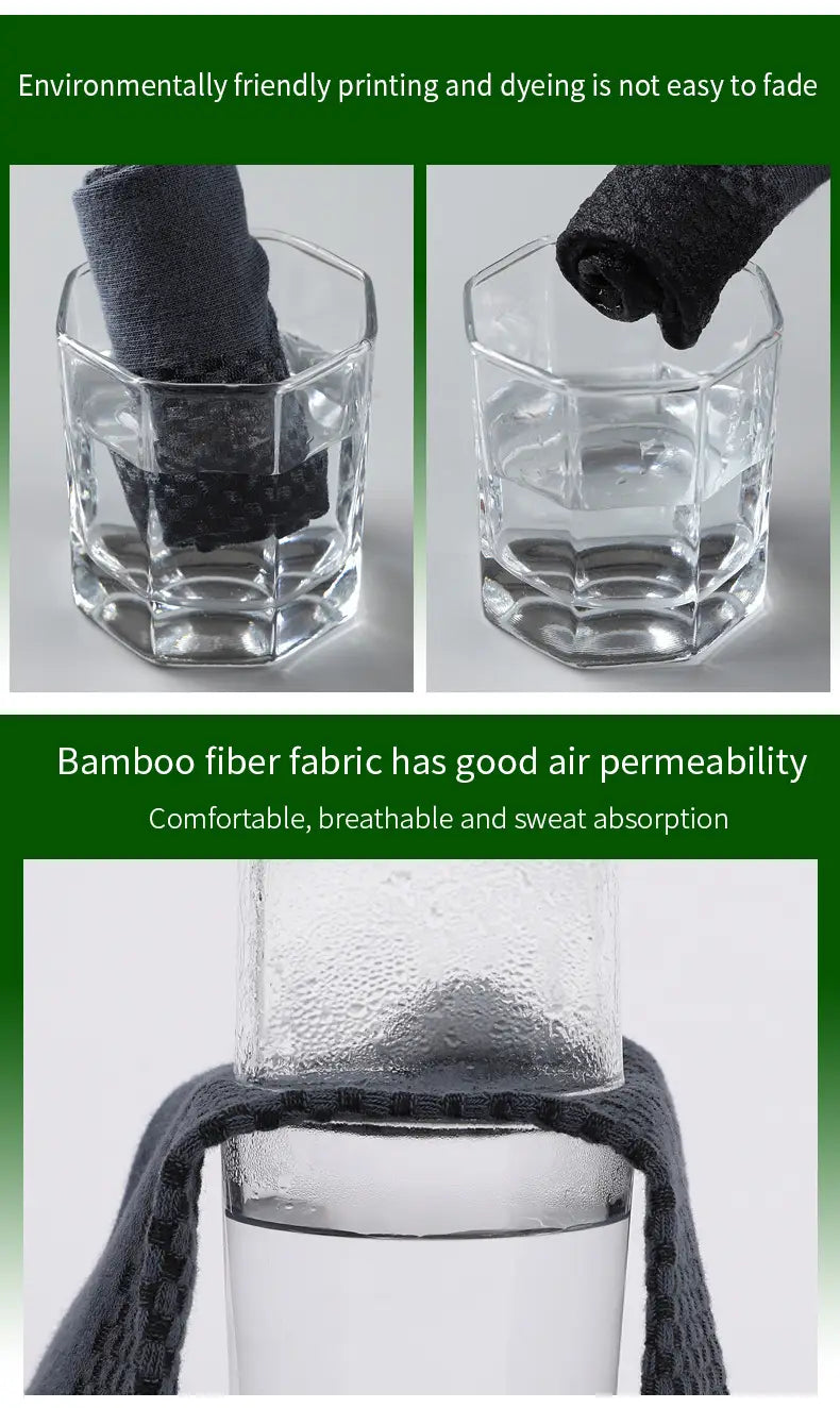 black bamboo fiber fabric towel showcasing the soft texture and natural material used in the men bamboo fiber ankle socks 4 pack