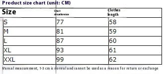 Product size chart for women’s v-neck dandelion embroidered sleeveless top displaying measurements in centimeters for sizes s to xxl.