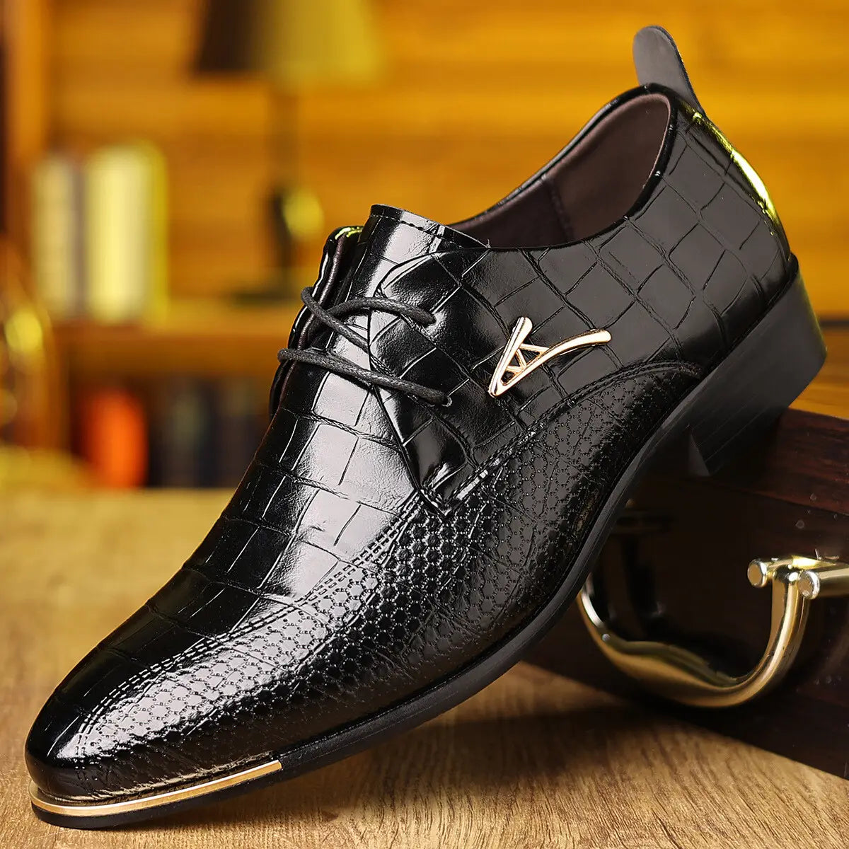 Men’s Pointed Toe Formal Leather Business Shoes