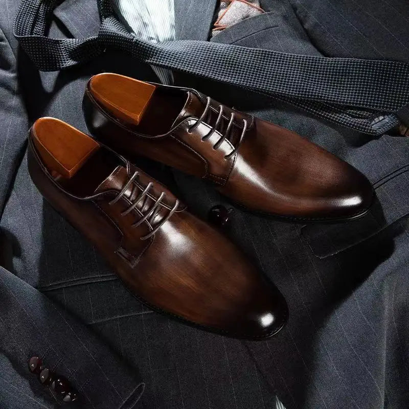 Men’s Hand Rubbed Leather Oxford Dress Shoes