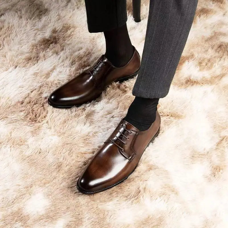 Men’s Hand Rubbed Leather Oxford Dress Shoes