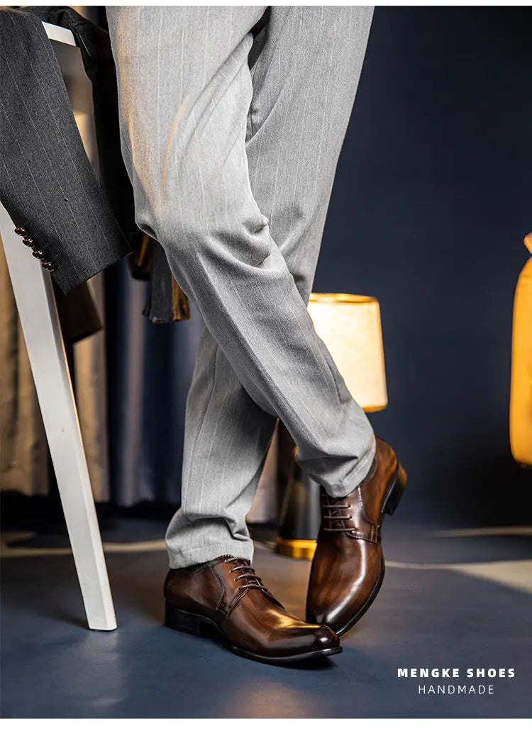 Men’s Hand Rubbed Leather Oxford Dress Shoes