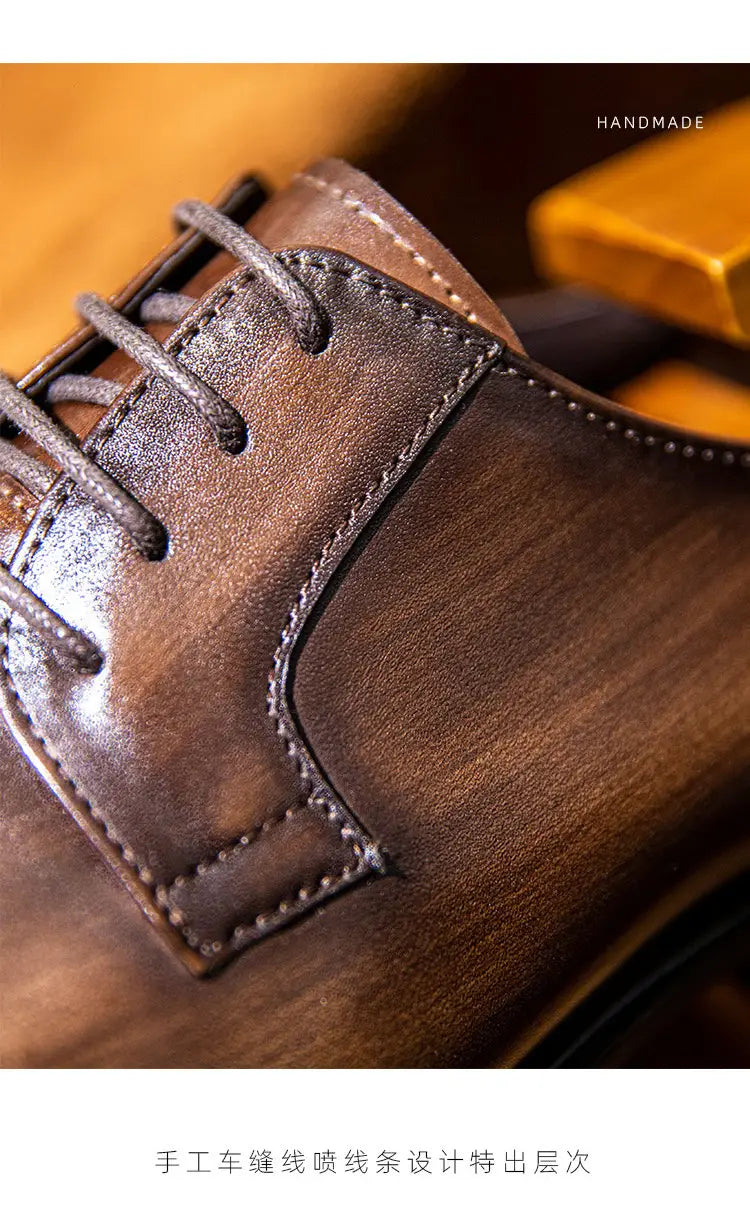 Men’s Hand Rubbed Leather Oxford Dress Shoes
