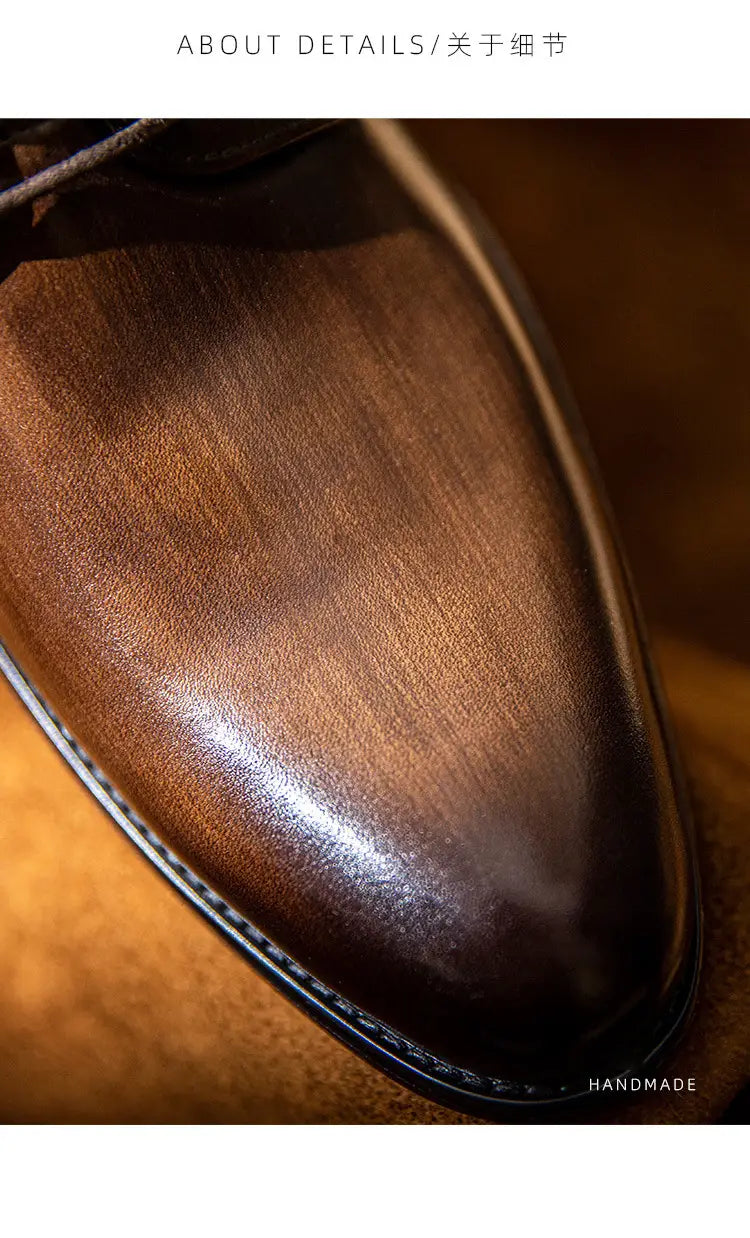 Men’s Hand Rubbed Leather Oxford Dress Shoes