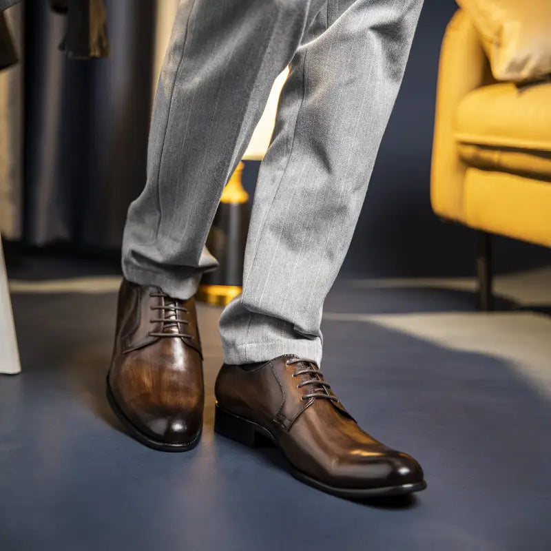 Men’s Hand Rubbed Leather Oxford Dress Shoes