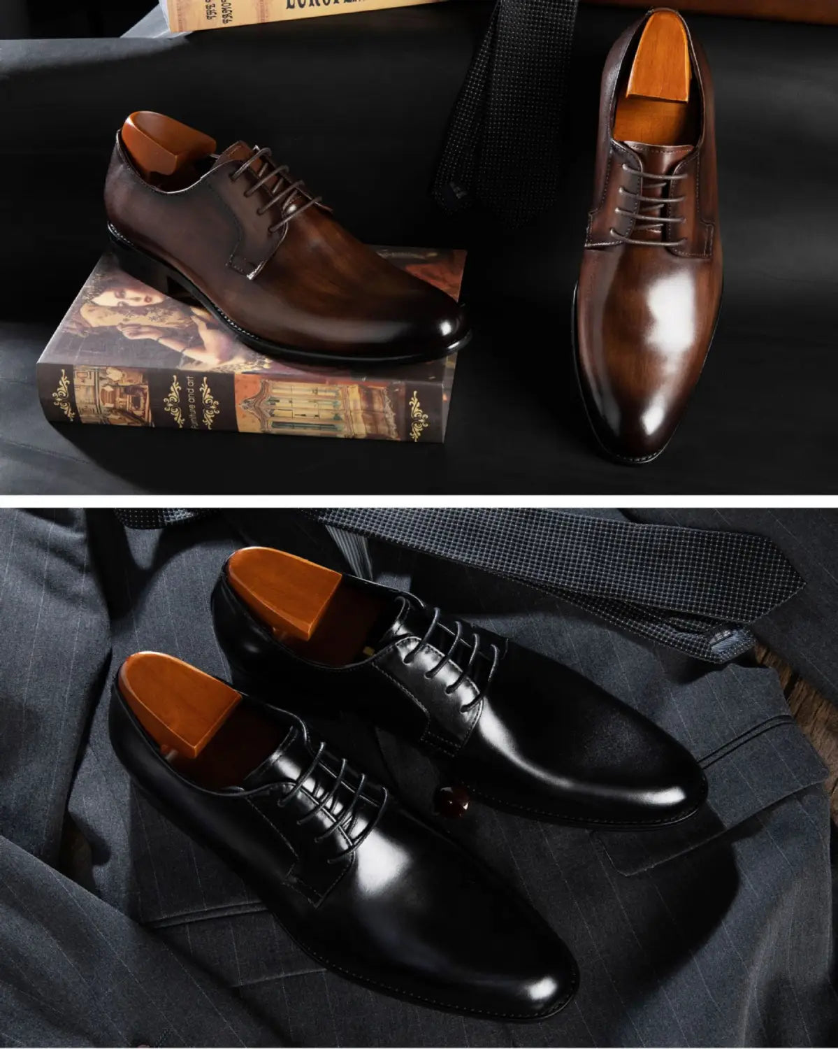 Men’s Hand Rubbed Leather Oxford Dress Shoes