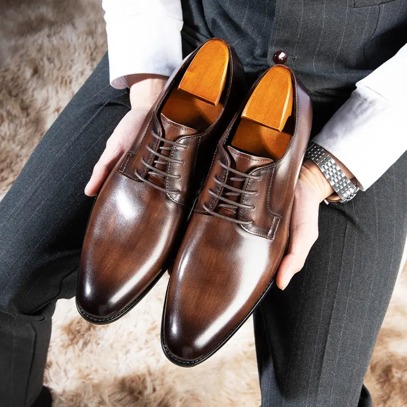 Men’s Hand Rubbed Leather Oxford Dress Shoes