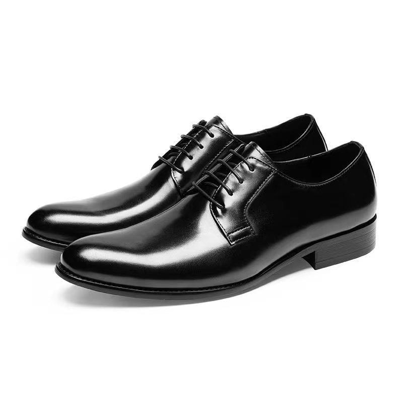 Herrenhandgefertigte, handgeriebene Lederschnür-Oxfords in Braun