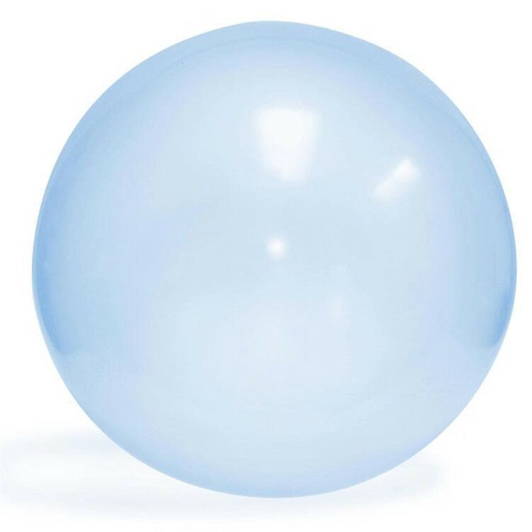 Una bola hinchable de burbuja gigante translúcida de color azul claro, hecha de TPR, con una superficie lisa y brillante, adecuada como globo de agua elástico.