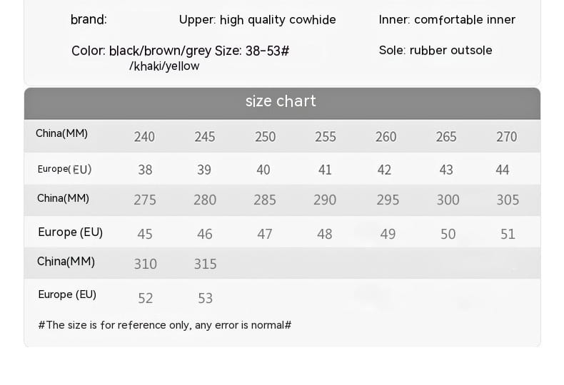 Chaussures de sport imperméables pour homme en cuir véritable, avec dessus en cuir de vache noir, brun ou gris de haute qualité, doublure intérieure confortable et semelle extérieure en caoutchouc durable.