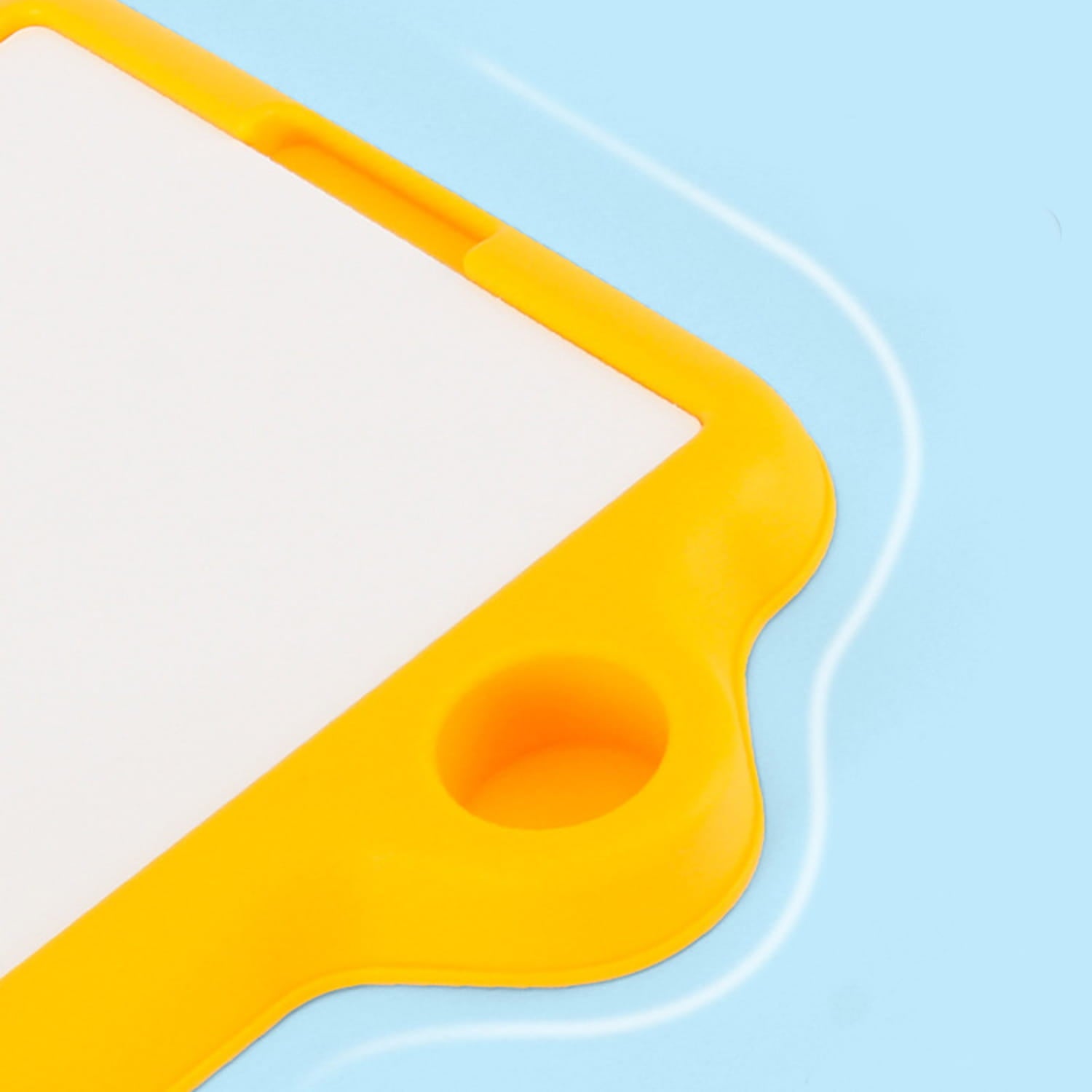 Yellow silicone tablet case with a white writing surface and rounded edges designed for the led drawing projector table for kids art painting.