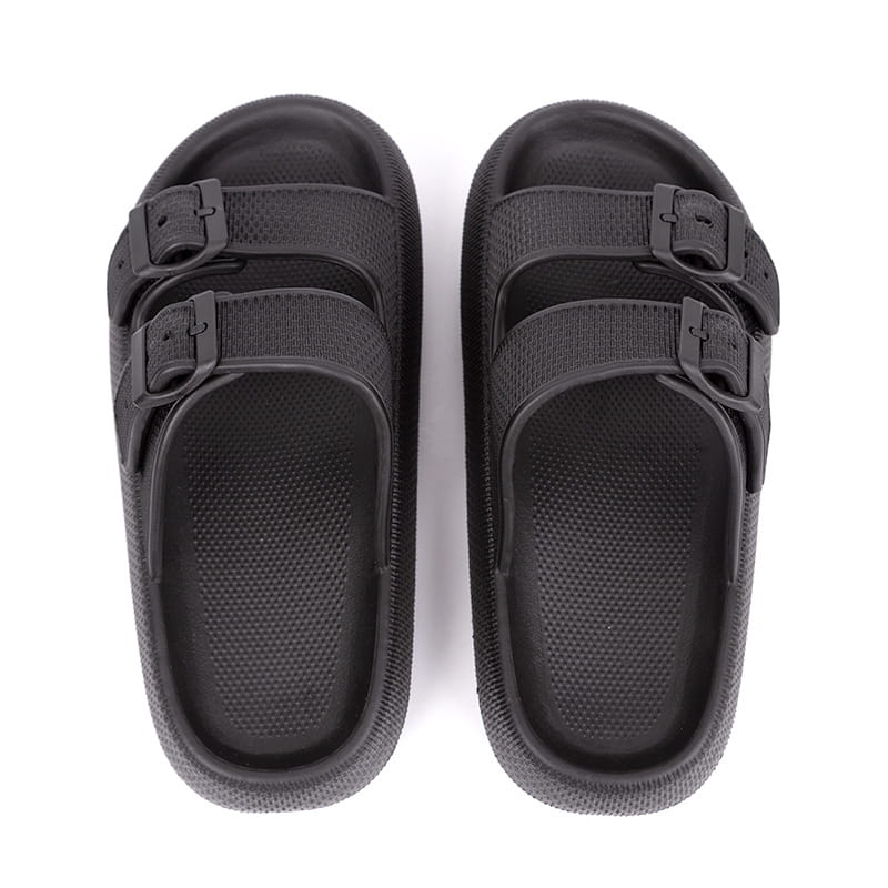 Sandalias tipo plataforma Eva con hebilla de goma negra, con dos tiras ajustables y zapatillas de suela gruesa transpirables