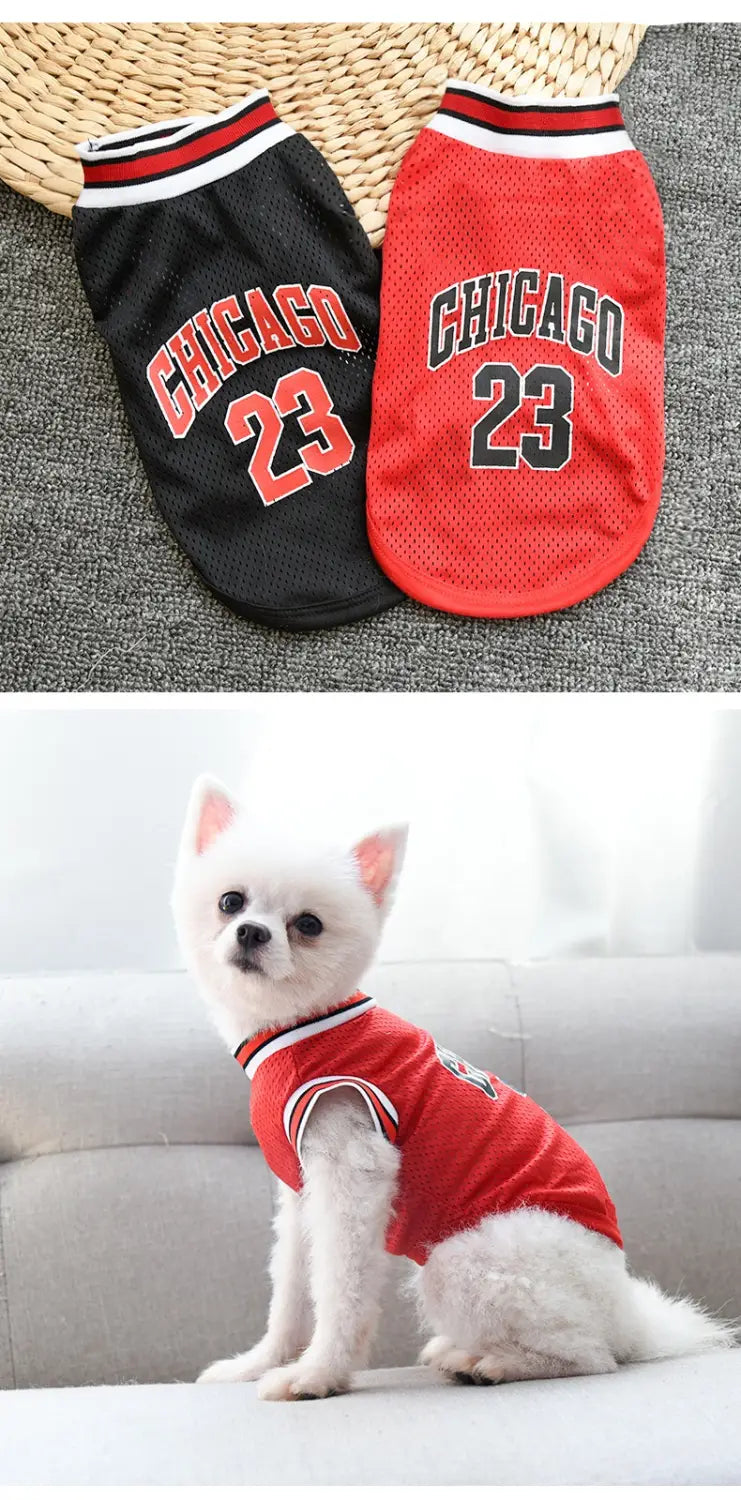 Dog Basketball Vest Mesh Summer Pet Clothes no 23
