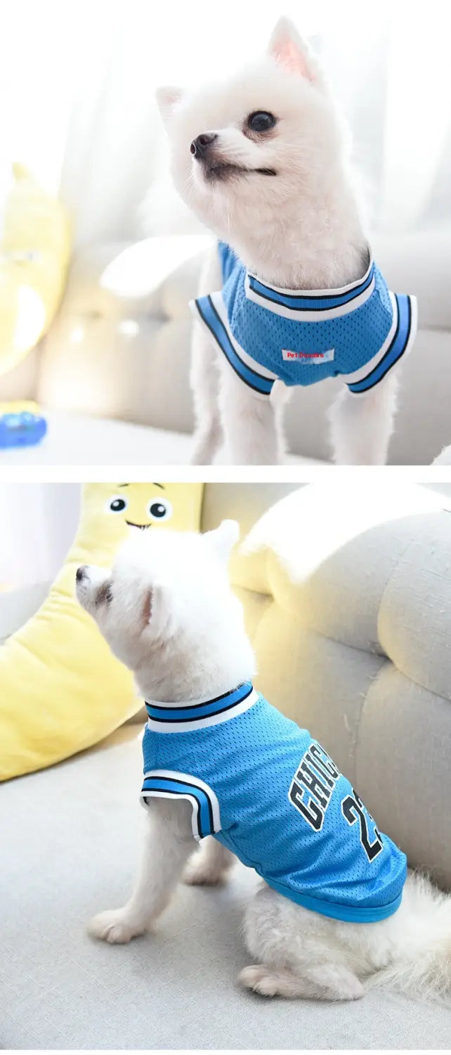 Dog Basketball Vest Mesh Summer Pet Clothes no 23