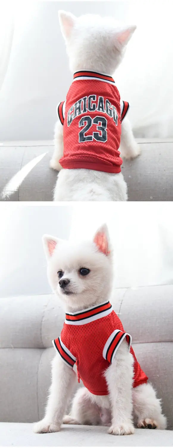 Dog Basketball Vest Mesh Summer Pet Clothes no 23