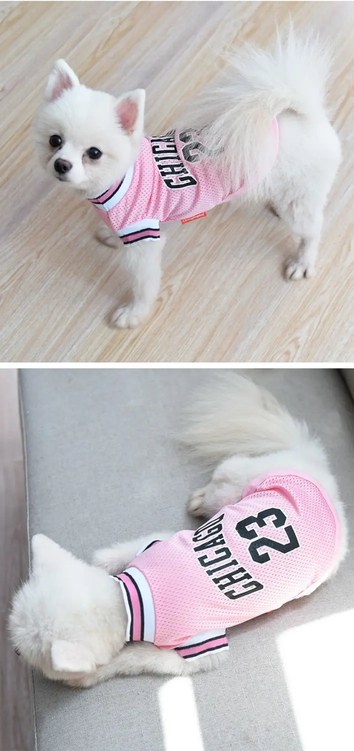Dog Basketball Vest Mesh Summer Pet Clothes no 23