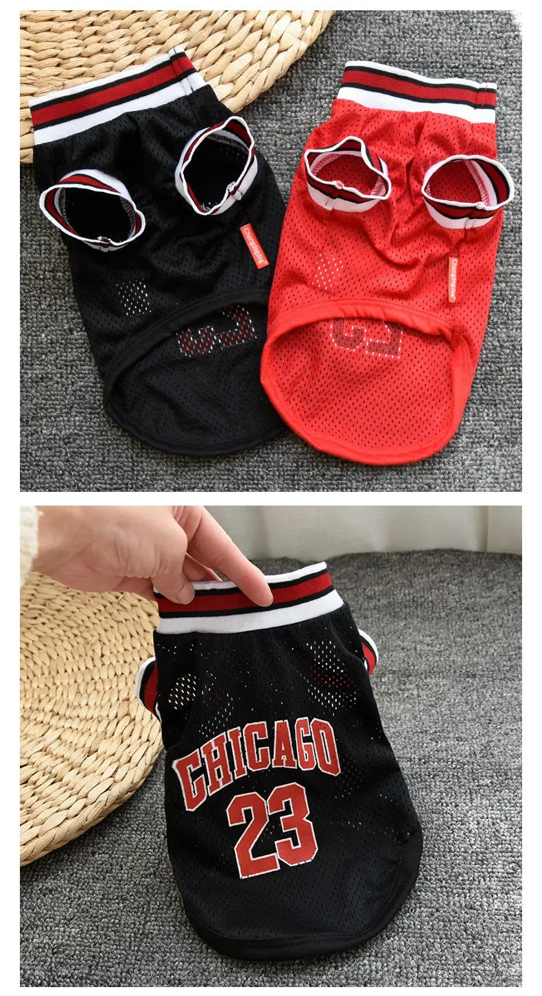 Dog Basketball Vest Mesh Summer Pet Clothes no 23