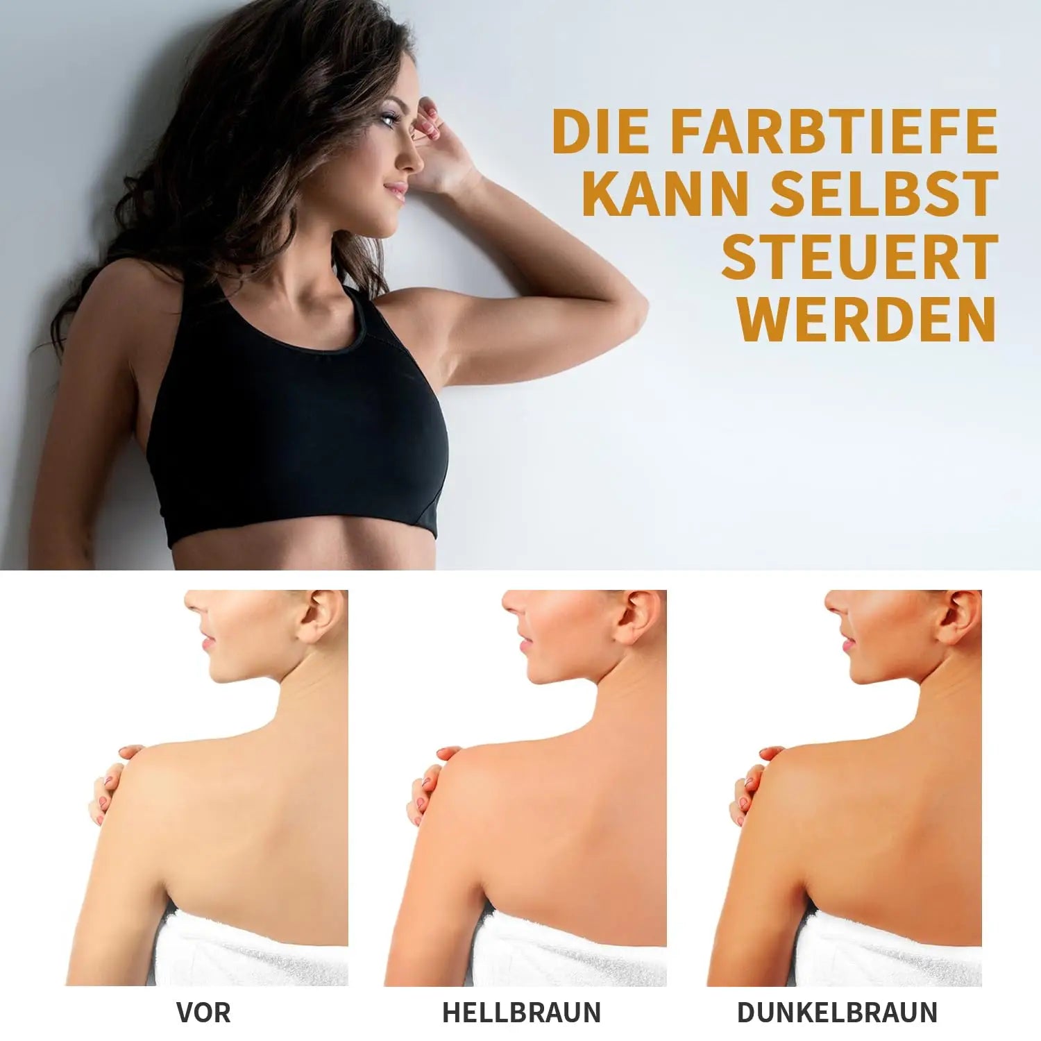 black sports bra made of soft breathable fabric shown with soft brown suntanning beauty cream 50g for skincare.