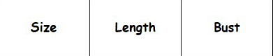 The image shows a minimalist size chart table with columns for size length and bust for a women’s slim fit ribbed sleeveless tank top.