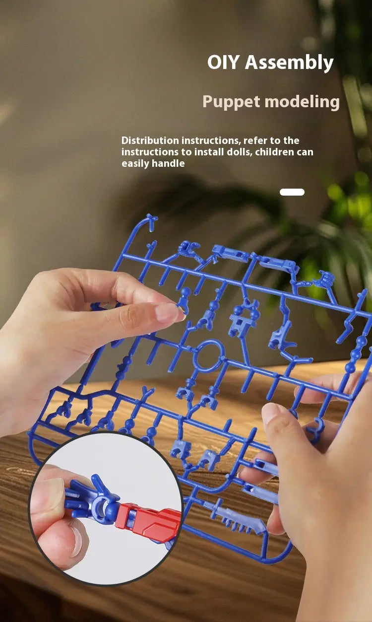 blue plastic toy assembly sheet for diy puppet modeling of 3d printed multi jointed action figure dummy toy 13.