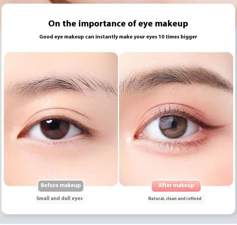 A pair of eyes with subtle refined eye makeup enhanced by the black eye makeup brush set 10 piece matte tools for a clean polished look.