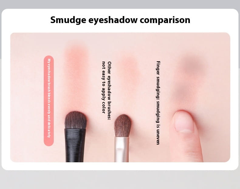 Black-handled smudge brush with dense rounded bristles for smooth eyeshadow blending from the black eye makeup brush set 10 piece matte tools.