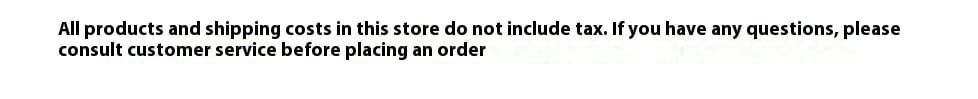 The image displays a notice from an online store informing customers that the black eye makeup brush set 10 piece matte tools and shipping costs do not include tax.