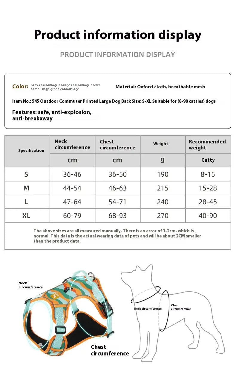 Reflective Oxford Cloth Dog Harness and Lead Set