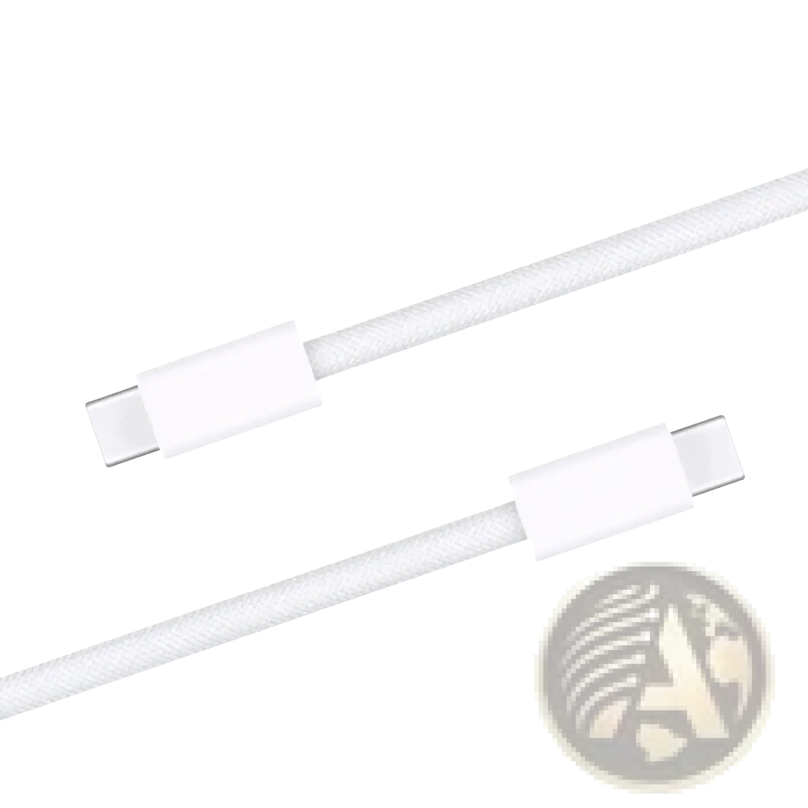 White braided 2m usb c fast charging cable with 240w power delivery and textured design for durable use