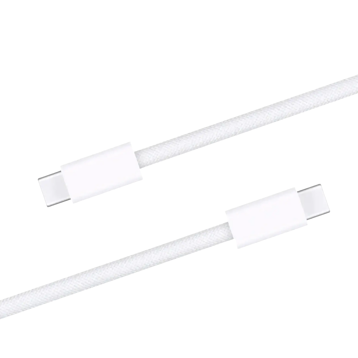 White braided 2m usb c fast charging cable with 240w power delivery and textured design for durable use