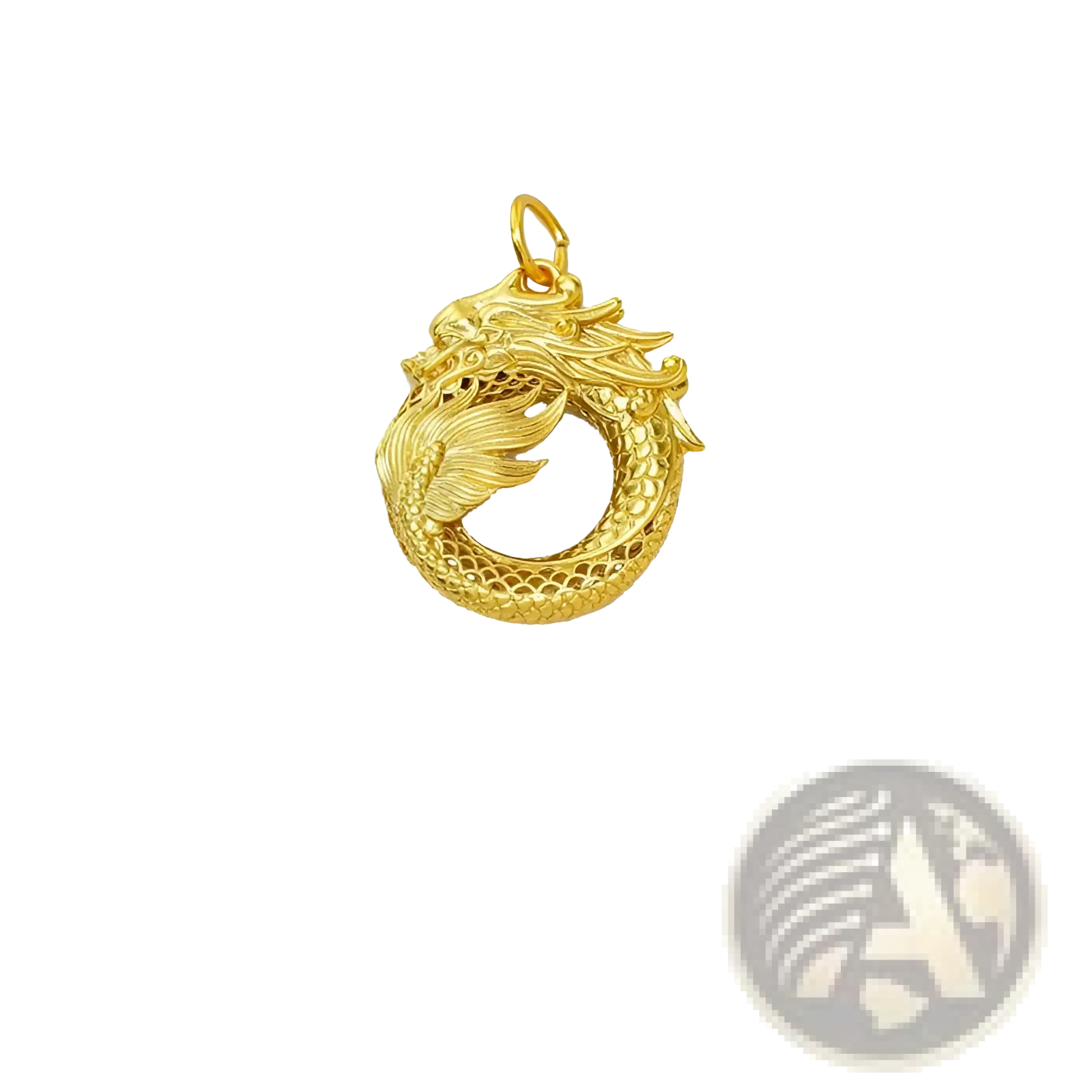 24k gold ouroboros dragon infinity pendant necklace with intricate filigree detailing and polished metallic finish