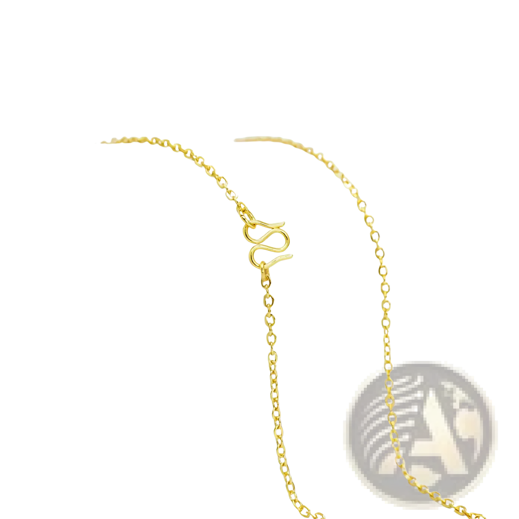 A delicate 24k gold ouroboros dragon infinity pendant necklace with a gold-colored chain and sleek curved hook clasp