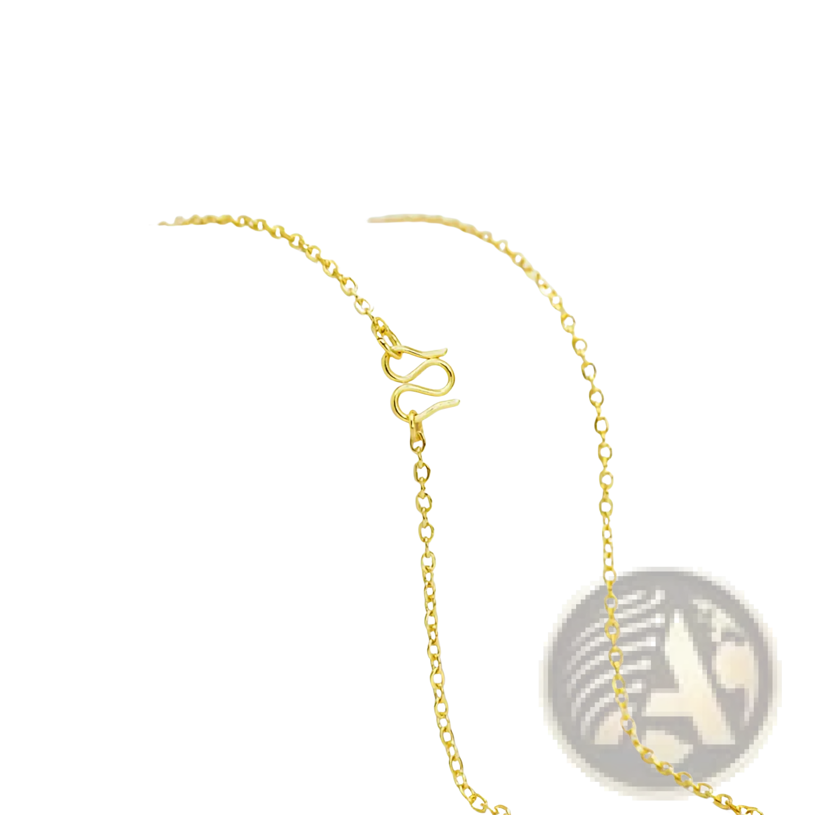 A delicate 24k gold ouroboros dragon infinity pendant necklace with a gold-colored chain and sleek curved hook clasp