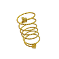 24k gold plated dubai jewelry spiral ring for women with textured diamond cut bands and butterfly charms