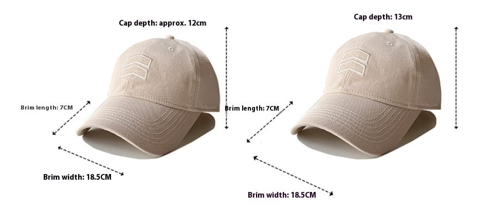 Beige men’s large fit cotton baseball cap with a subtle embroidered logo on the front.