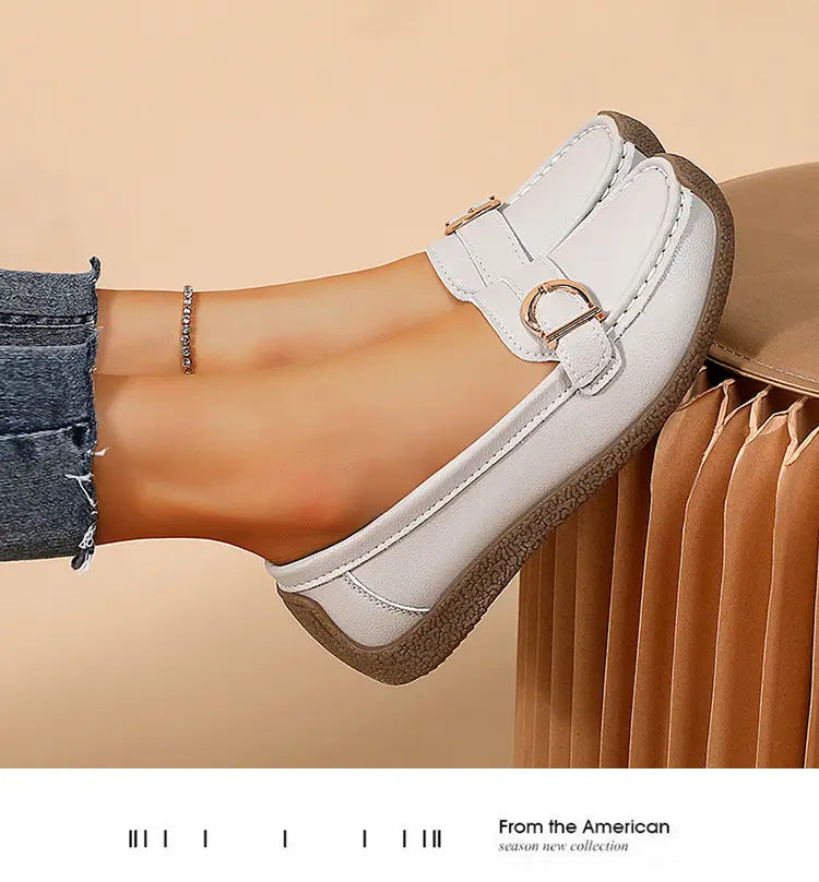 Women’s Soft Flat Loafers with Comfortable Beef Tendon Sole