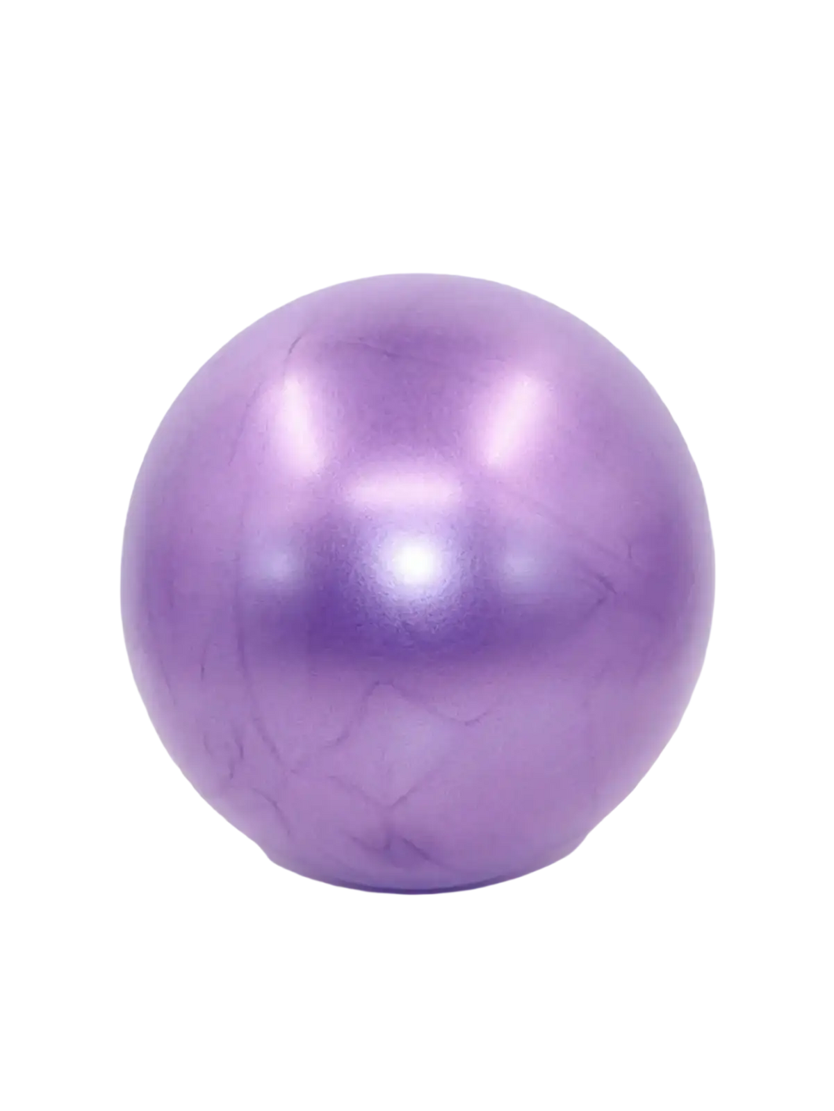 A shiny metallic purple 25cm fitness yoga ball with a subtle crackled texture for core exercise
