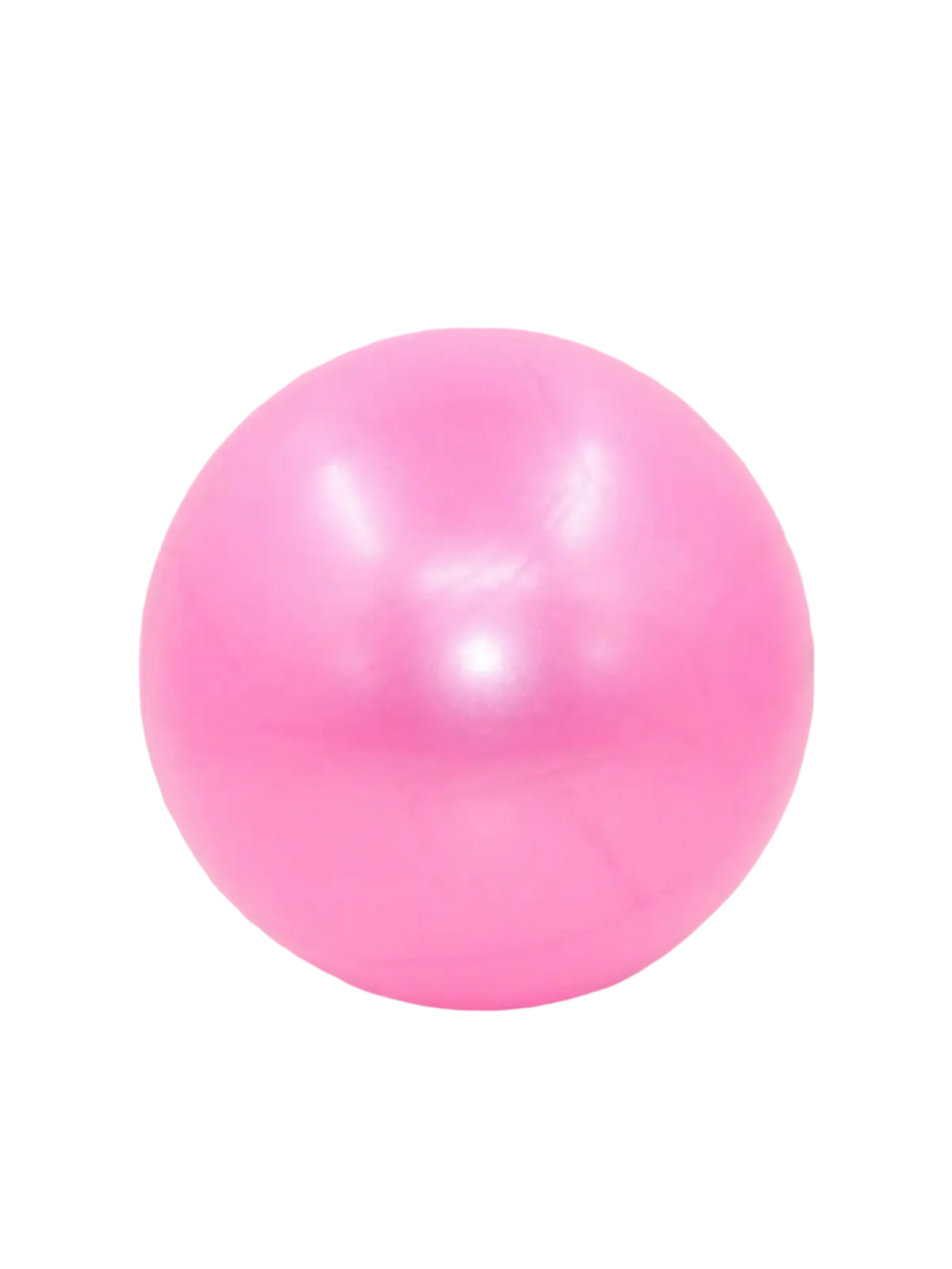 A shiny vibrant pink 25cm inflatable fitness yoga ball with a smooth glossy surface for core exercise