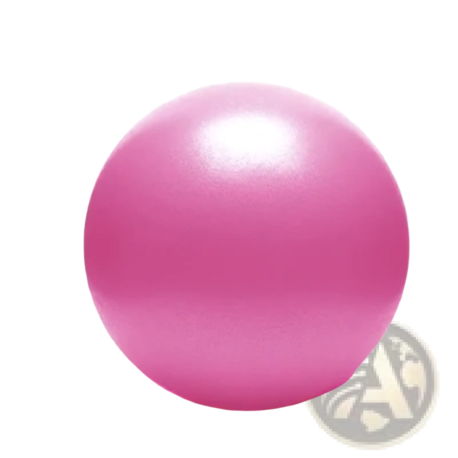 A smooth glossy pink 25cm yoga ball made of durable material for exercise gymnastic fitness pilates balance training