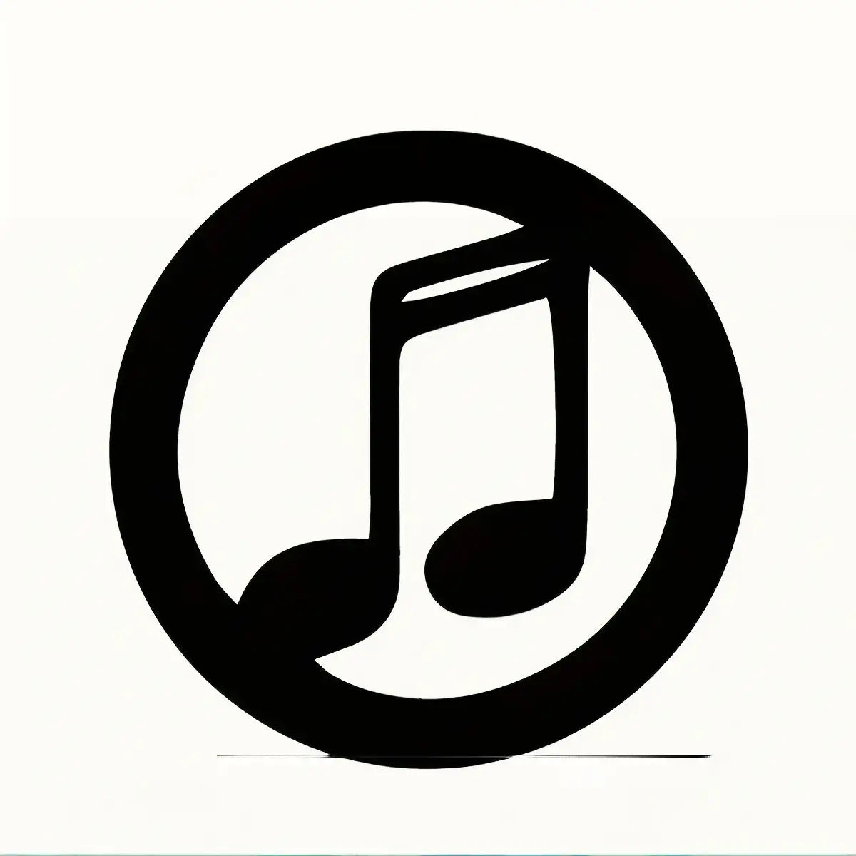 Black circular wooden wall decor featuring a stylized musical note from a four piece set measuring 20 by 20 centimeters.
