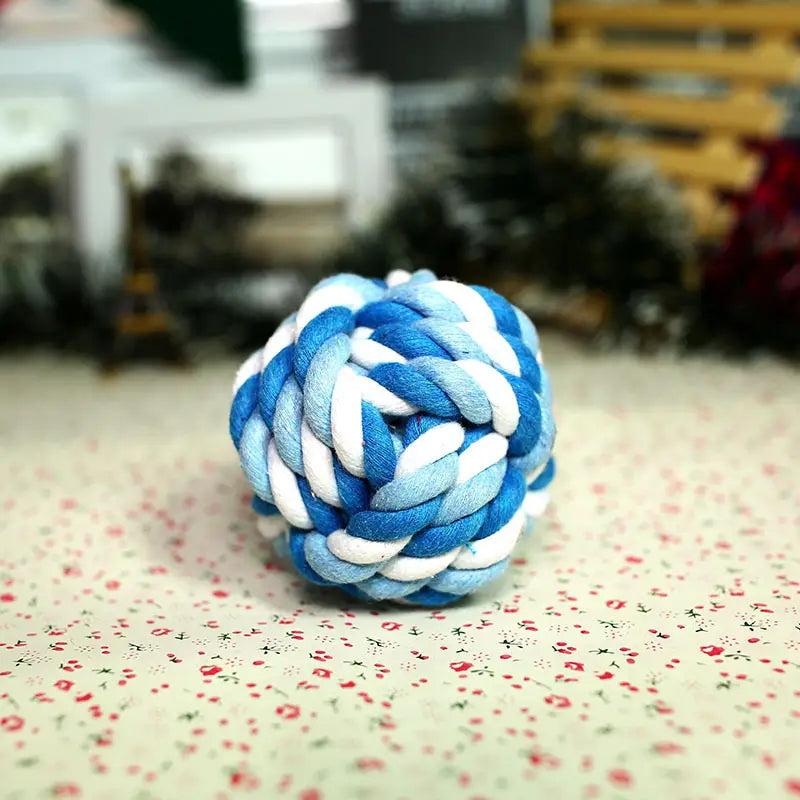 Cotton Rope Ball Dog Toy Durable Hand Woven 7cm Pet Toy