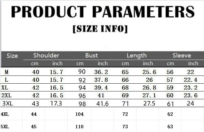 Produktparameter-Tabelle mit Größenangaben in Zentimetern und Zoll für einen Herren-Turtleneck-Pullover Slim Fit.